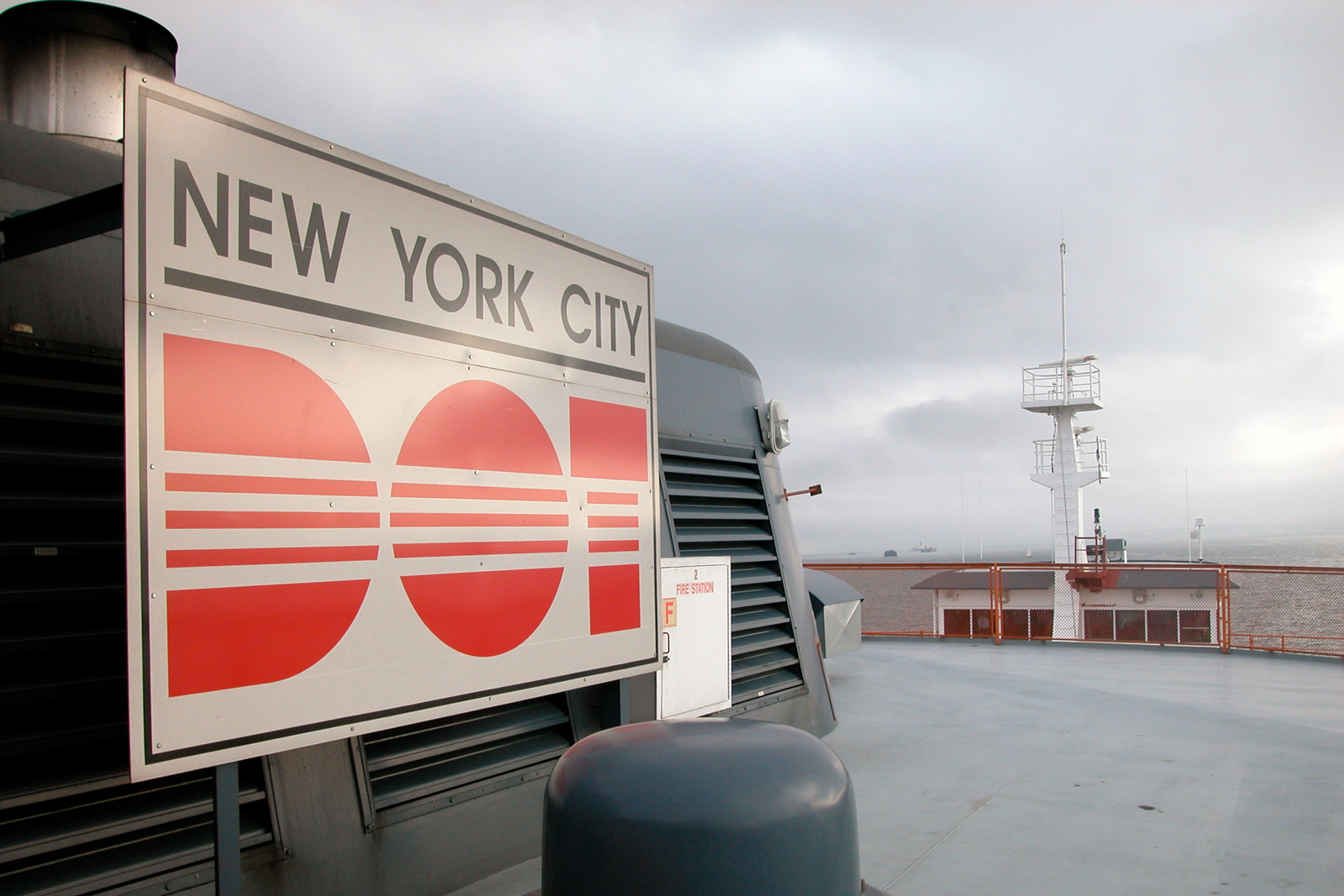 View from the top outer deck of the Staten Island Ferry.